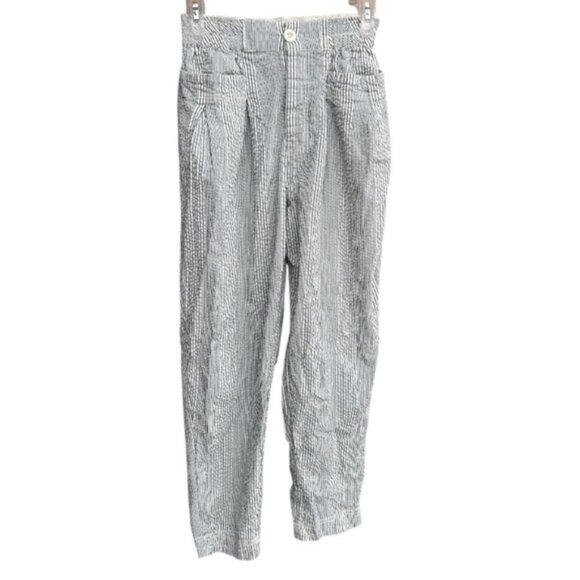 Free People Make A Stand Blue and White Striped Pant XS - Picture 6 of 10